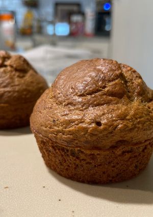 A picture of Banana, Protein, Oat, and Flaxseed Muffins.