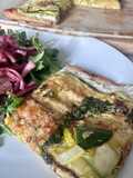 Zucchini (Courgette) Tart with Lemon Ricotta and Basil Olive Oil