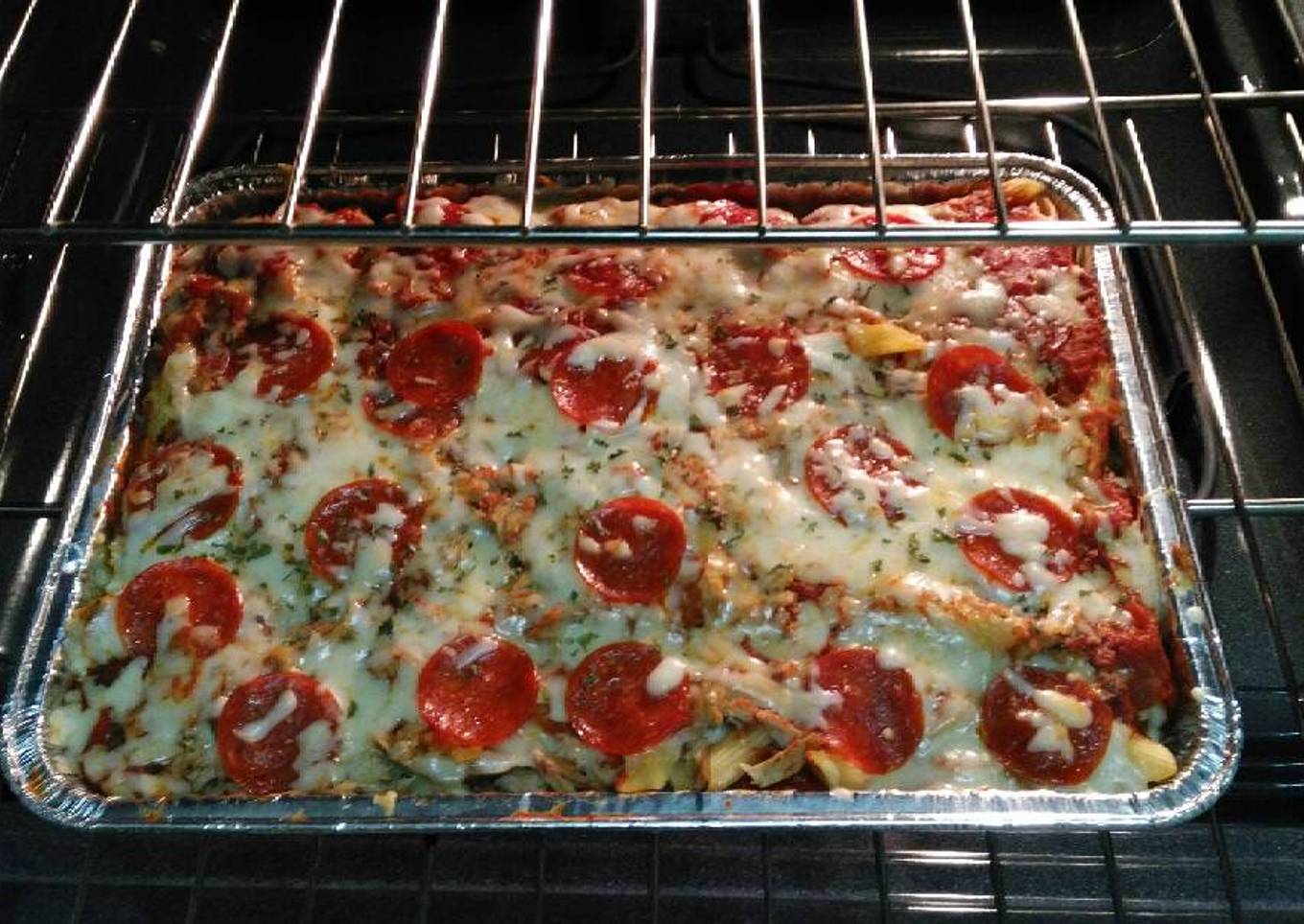 Shredded Chicken w/Pepperoni Pasta Bake