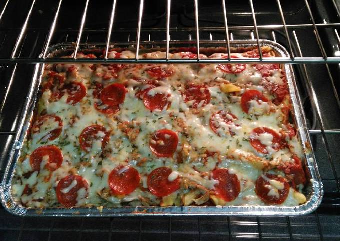Step-by-Step Guide to Prepare Homemade Shredded Chicken w/Pepperoni Pasta Bake