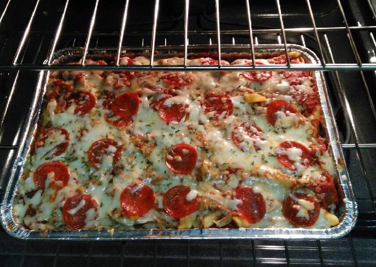 Easiest Way to Prepare Any-night-of-the-week Shredded Chicken w/Pepperoni Pasta Bake