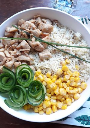 Une photo de ☆Poke Bowl aux Céréales et Poulet Caramélisé☆