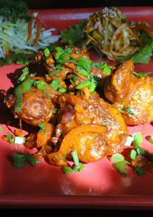 A picture of Honey Chilli Mushrooms.