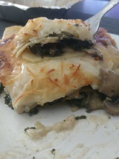 Una foto de Lasaña de champiñones y espinacas