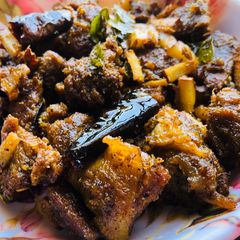 A picture of Kerala style Beef sukka Restaurant style.