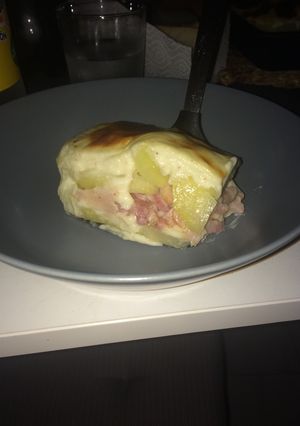 Una foto de Pastel de patata y beicon exprés