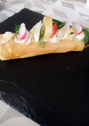 Une photo de Cylindre croquant Gambas saumon