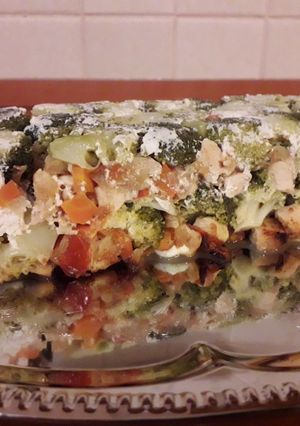 Rakott csirkés brokkoli mozzarellával recept fotója