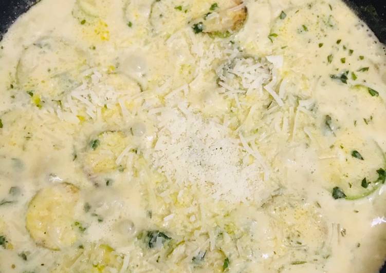 Easiest Way to Make Super Quick Homemade Zucchini in creamy lemon butter sauce