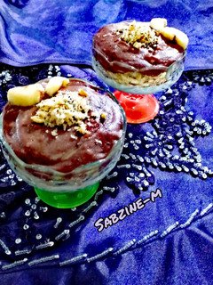 عکسی از دستور پودینگ موز و گردو