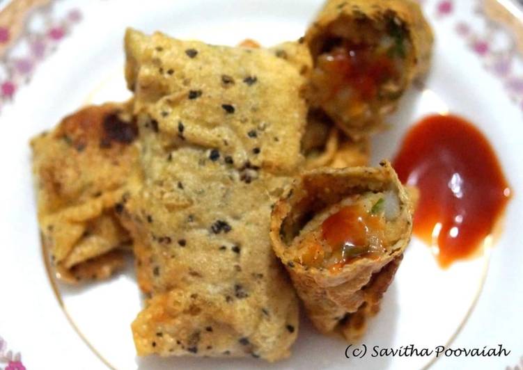 Simple Way to Make Speedy Stuffed Potato Papad Rolls