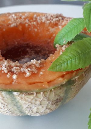Une photo de Melon parfumé au au sirop d'érable,citronnelle et noisettes