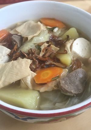 Foto resep Sup kembang tahu bakso
