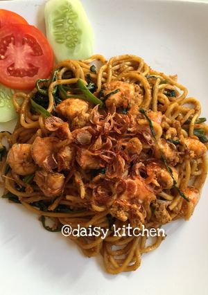 Foto resep Mie Goreng Kangkung Terasi Pedas