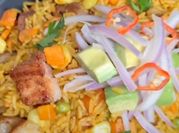 Una foto de arroz con choclos