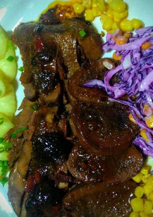 Una foto de 🎅LENGUA de Res rellena de Fiambres Españoles bañada en Salsa!🎅