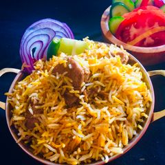 A picture of Kolkata style Chicken Briyani.