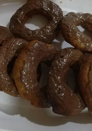 صورة لوصفة دونات بالشوكولاته.😍😋