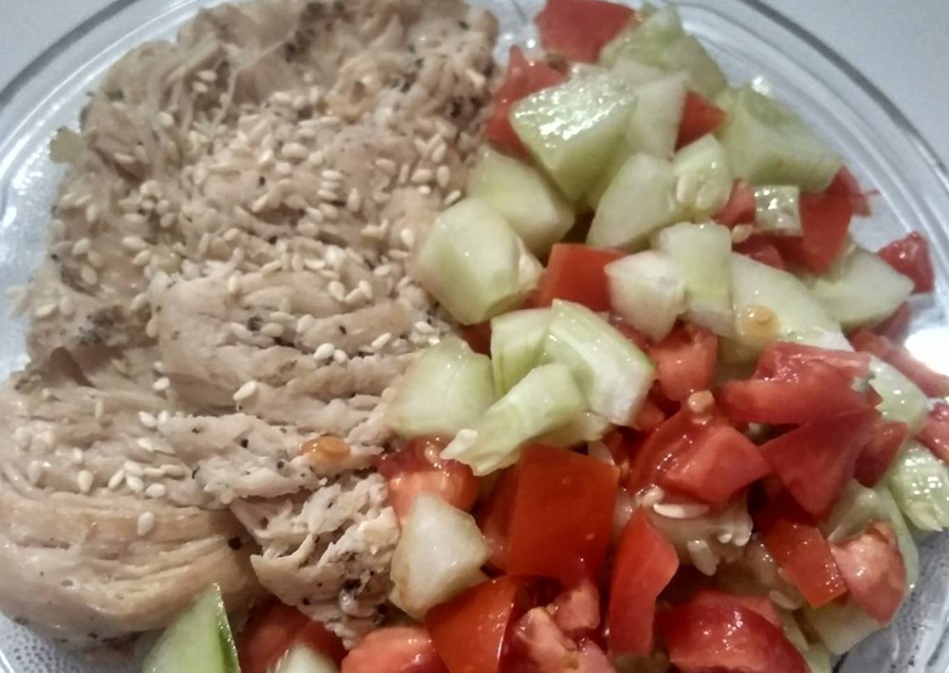 Chicken Steak with Tomato Salad