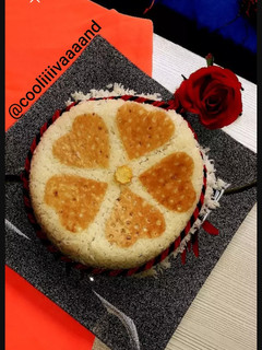 عکسی از دستور تهدیگ نان لواش طرح قلب💛