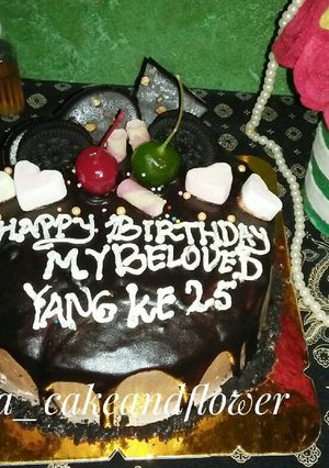Foto resep Cake ultah brownies kukus tanpa coklat batang