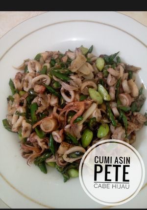 Foto resep Cumi asin pete cabe hijau