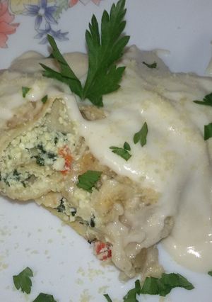 Una foto de Canelones de Espinaca y Ricotta, light