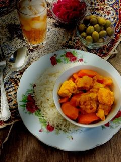 عکسی از دستور خوراک مرغ و هویج(آبپز)