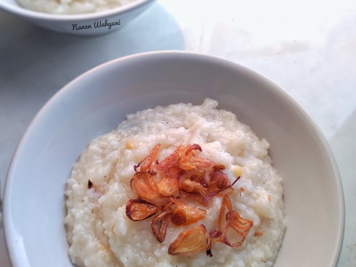 Resep Bubur nasi praktis (cuma 10 menit) cepat saji yang Bisa Manjain Lidah