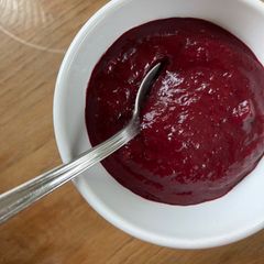 A picture of #ChooseToCook Damson and beetroot ketchup.