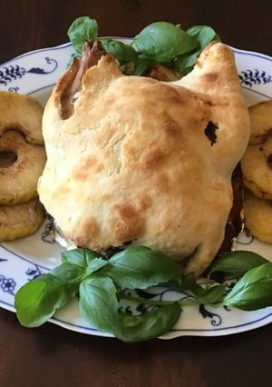 A picture of California Farm Cornish Rock Hen in Crust.