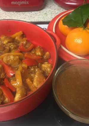 A picture of My Orange Chicken with Honey. 😀.