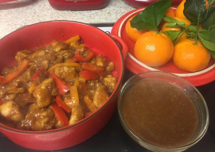 Recipe of Homemade My Orange Chicken with Honey. 😀