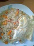 Veggy indomie with fried egg