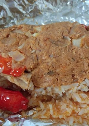 Foto resep Nasi bakar pedas shirataki