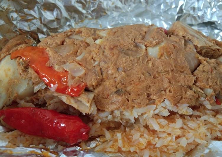 Nasi bakar pedas shirataki