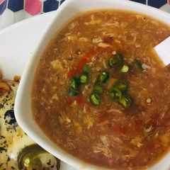 A picture of Hot and sour soup 🍲.