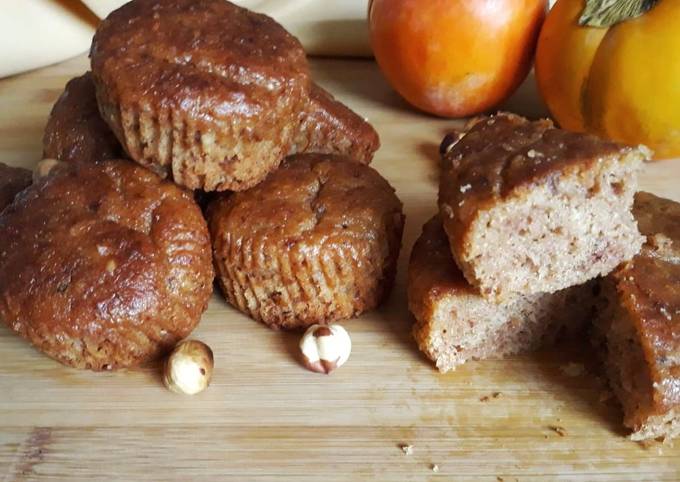 Ricetta di Fatto in casa Tortine cachi e nocciole