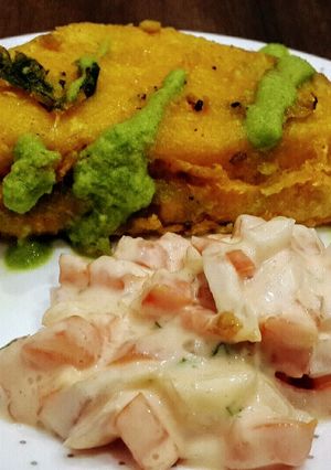 A picture of Raita to serve with Indian Pakoda.