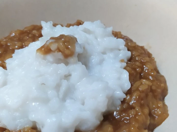 Langkah Gampang Menyiapkan Resep Bubur merah putih nasi megiccom yang  Bikin Ketagihan Anti Ribet, Mantap Sekali