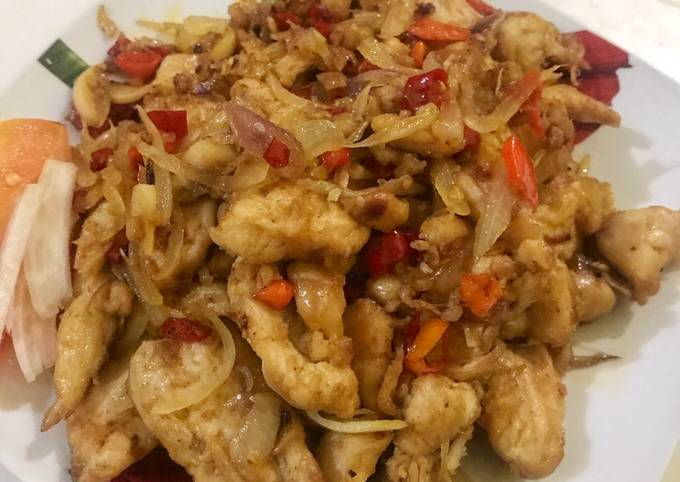 Ayam fillet goreng saus mentega non msg