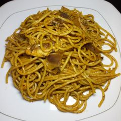 Quick and easy pasta with sardines A picture of Quick and easy pasta with sardines.