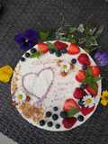 Un cuore di mamma - Cheesecake allo yogurt greco con miele di acacia e mandorle