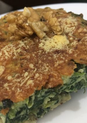 Una foto de Pastel de espinaca keto