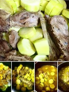 صورة لوصفة يخنة مرق كوسه بالعظام