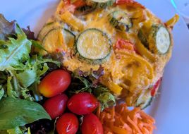 Crustless roasted vegetable quiche
