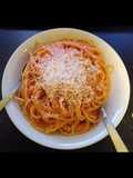 Penne alla Vodka except I used Spaghetti and don't like Alcohol