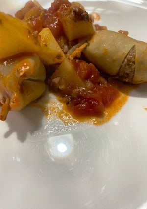 Foto de Lulas recheadas estufadas com batata