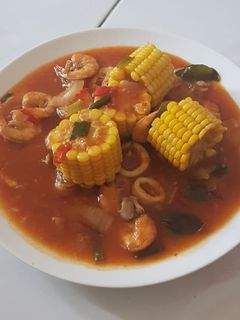 Foto resep Seafood Tumpah Saus Padang