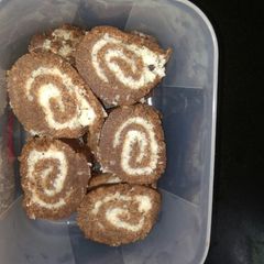 A picture of Chocolate coconut swiss roll.